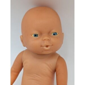 Emson Anatomically Correct Baby Boy Doll Tan Vinyl Blue Eyes 8 Inch